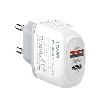 Kućni punjač LDNIO PD 20W + QC 3.0 USB-C to Lighting