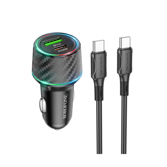 BOROFONE Auto Punjač 2IN1 PD48W Type-C Black