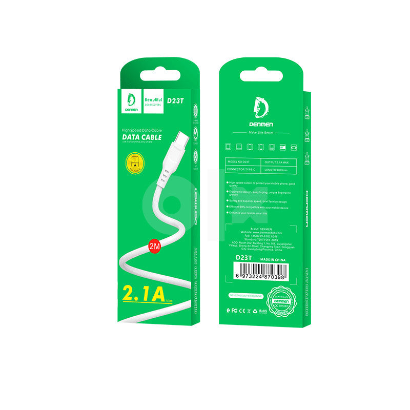DENMEN D23T Type-C kabal 2.1A – 2m