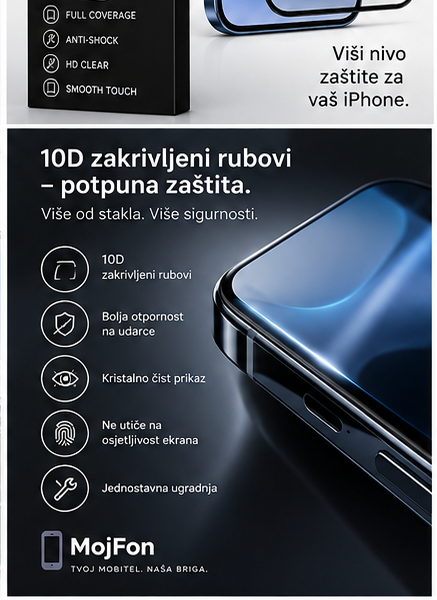 Karakteristike 10D zaštitnog stakla za iPhone