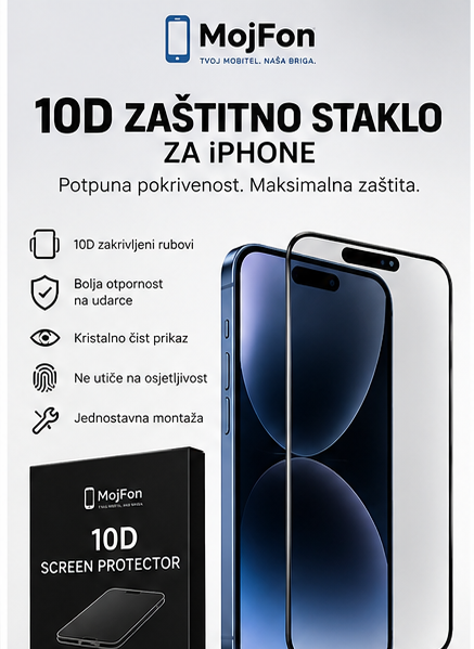 10D zaštitno staklo za iPhone