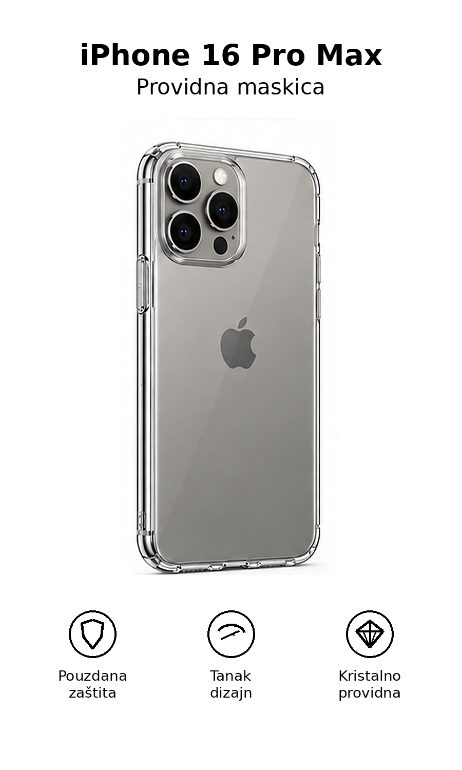 iPhone 16 Pro Max sa providnom maskicom