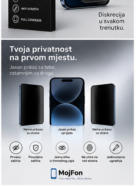 Privacy zaštitno staklo - detalj