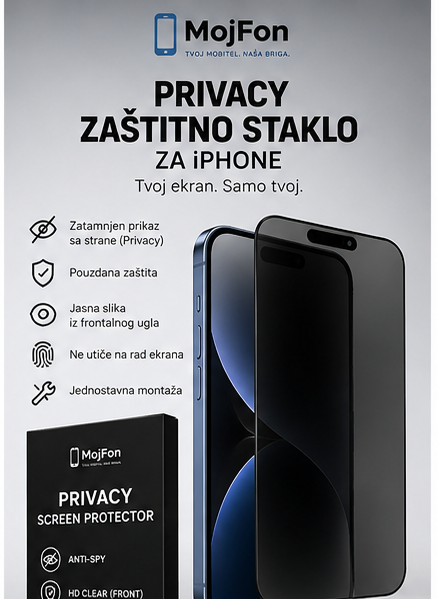 Privacy zaštitno staklo za iPhone 16e