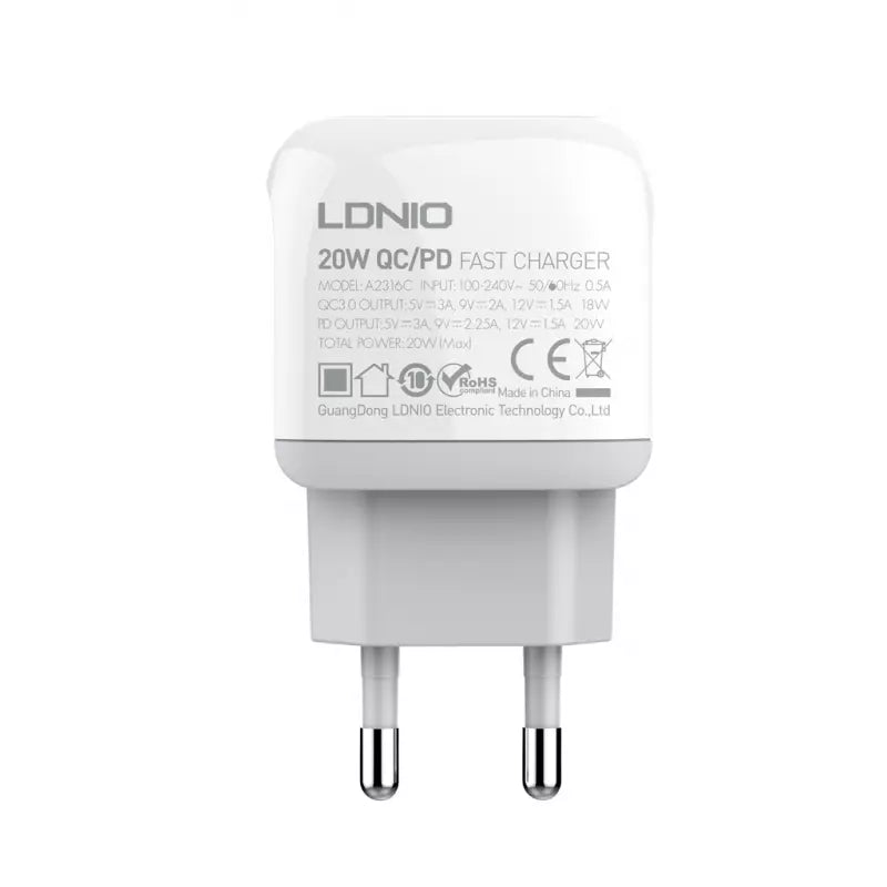 Kućni punjač LDNIO PD 20W + QC 3.0 USB-C to Lighting