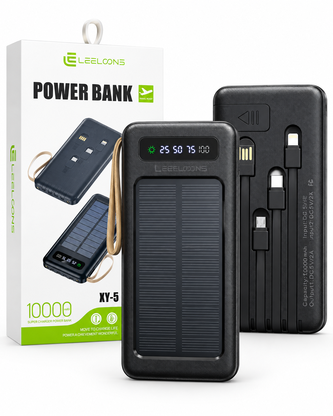 Leeloons XY-5 solarni power bank 10000 mAh sa kutijom